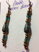 Teardrop Acrylic Turquoise Handmade Stainless Earrings