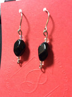 Jet Black Glass Handmade Stainless Earrings