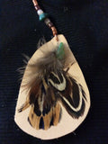 Feather and Leather Handmade Necklace and Stainless Earrings