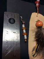 Feather Pendant with Mahogany Gem Stone Accents