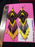 Eagle Glass Bead Woven Stainless Earrings