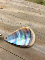 Teardrop Mother of Pearl Necklace with Matching Stainless Earrings