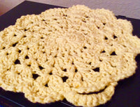 Yellow Round Crocheted Pot Holder