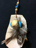 Howlite and Feather Handmade Pendant 3.5”