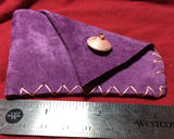 Purple Leather Handmade Coin Purse