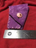 Purple Leather Handmade Coin Purse