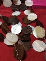 Wood and Mother of Pearl Handmade Necklace