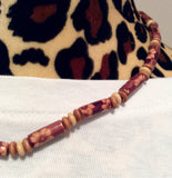 Flower Wood Bead Necklace - Handmade