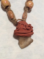 Beach Glass and Clay Macrame' Necklace
