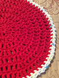 Red Round Crocheted Doily