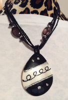 Black and White MOP Pendant Necklace