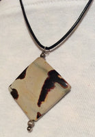 Silver, Leather and Jasper Necklace