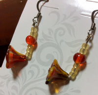 Tulip Lampwork Stainless Earrings