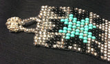 Turquoise Glass Bead Weaving Bracelet