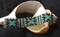 Turquoise Glass Bead Weaving Bracelet