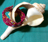 Fuchsia Glass Seed Bead Handmade Bracelet