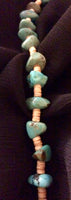 Turquoise Nugget and Shell Heishi Bead Handmade Necklace