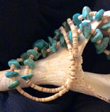 Turquoise Nugget and Shell Heishi Bead Handmade Necklace