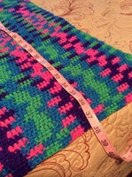Neon Baby Afghan Hand Crocheted