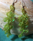 Sequin and Aurora Borealis Glass Bead Earrings