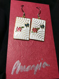 Enameled Flower and Butterfly Stainless Earrings