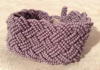 Lavender Glass Bead Woven Bracelet