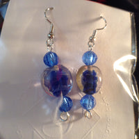 Blue Blown Glass Earrings