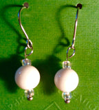 Dainty Ceramic White Eariings