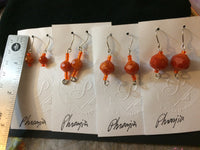 Vintage Acrylic Orange Dangle Earrings.