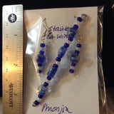 Blue Swirly Art Glass Pendant and Earrings