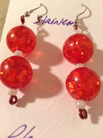 Sparkly Orange Acrylic Earrings