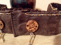 Handmade Leather Beaded Sash