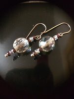 Clear Faceted Glass Crystal Handmade Earrings