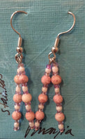Pink Stone Dangle Earrings