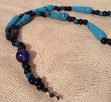 Turquoise Glass Bead Necklace and Earrings
