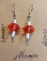 Orange Acrylic Earrings
