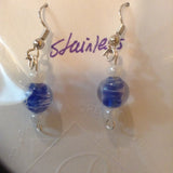 Blue Blown Glass Earrings