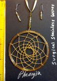 Dream Catcher Pendant with Earrings Surgical Stainless