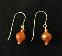 Vintage Acrylic Orange Dangle Earrings.